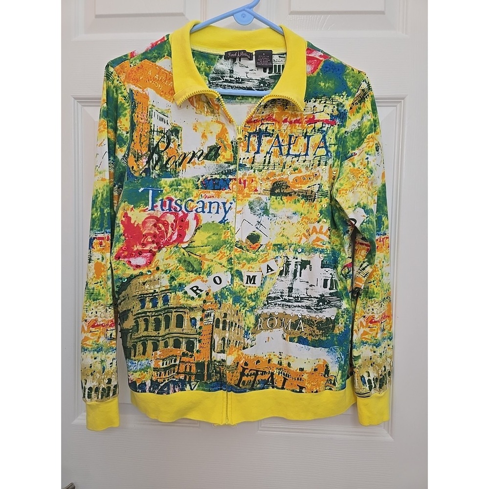 Women's Size Small Italian Landmarks Jacket, Yellow, Lightweight